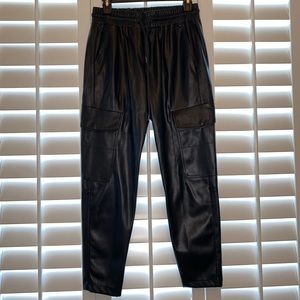 Zara Faux Leather Jogger Pants